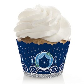 Big Dot of Happiness Fairy Tale Fantasy - Royal Prince and Princess Party Decorations - Party Cupcake Wrappers - Set of 12