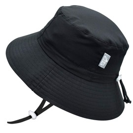 Jan & Jul Summer Kids Bucket Hat with Strings, Foldable, Aqua-Dry (XL: 5-12 Years, Black)