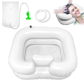 TZEKING Hair Wash Basin for Bedridden People with Shower Head and Water Bag, Shampoo Basin with 1 m Drain Hose, Hair Washing for Bedridden People for Bedridden Pregnant Women Injured Post-Operative Patient