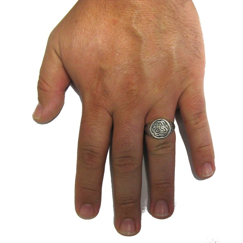 Sterling silver Celtic men's ring solid hallmarked 925 Triskelion R001790