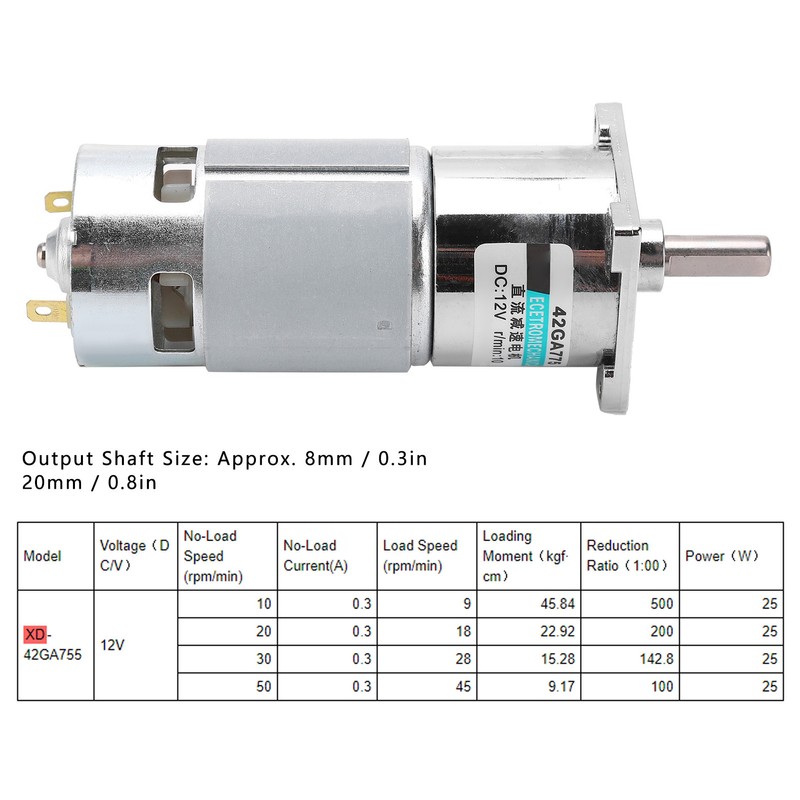 DC Gear Motor Mini Low Speed CW CCW Permanent Magnet