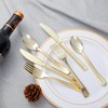 N9R 300PCS Silverware Gold Plastic Cutlery Set Disposable Flatware Dinnerware