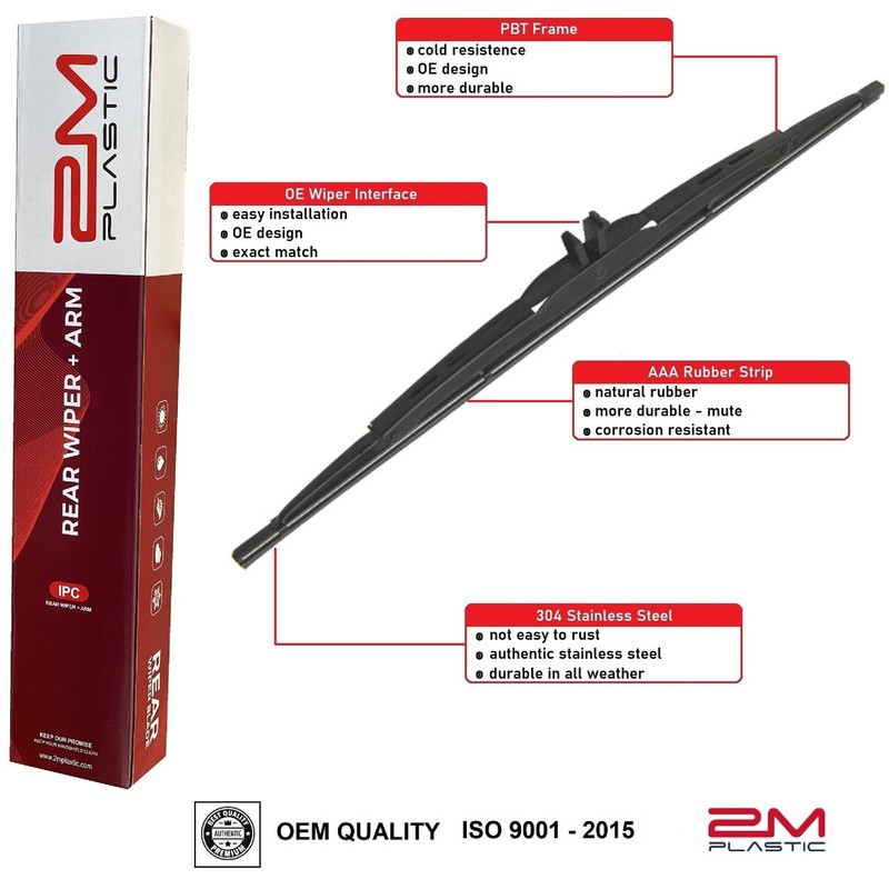 2M PLASTIC Rear Wiper Arm Blade Factory OEM Style Replacement