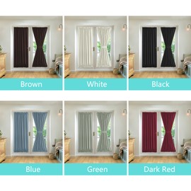 2 Panel French Door Curtains With Rod Pocket Tieback Indoor Sun Blocking Privacy Grommet Curtains Thermal Blackout Curtain for Window Kitchen Patio Doors 25 x 72 Inch