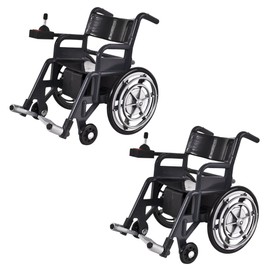 Set of 2 Plastic Toy Wheelchairs for Action Figures, Dioramas, Models