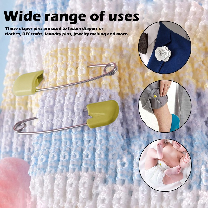 Lxnoap 10 pcs Cloth Diaper Pins Stainless Steel Traditional Safety