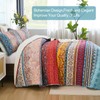 WONGS BEDDING Bohemian Quilt Set Queen Size, Boho Striped Pattern