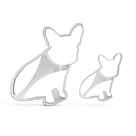 3DREAMS Set of 2 French Bulldog cookie cutters, Frenchy cookie cutter, French Bulldog dog cookie cutters, cookie cutters, gift