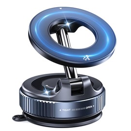 Jkoailiwi Vacuum Magnetic Phone Holder for Car, 360 Nano Gel Adjustable Suction Cup Phone Mount for Garmin GPS, Vacuum Magnetic Phone Stand for Magsafe 17 iPhone 16 15 Pro Max