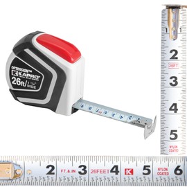 Kapro - 510 Optivision Imperial Magnetic Tape Measure - Self-Locking Blade and End Hook - Features Dual Colored and Double-Sided Printing - Nylon Heavy-Duty Blade - Metric + Imperial - 26 Feet