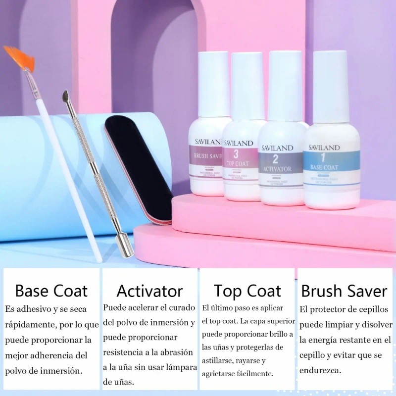 Saviland Kit Polvo Acrílico Dipping Para Uñas- 20 Colores
