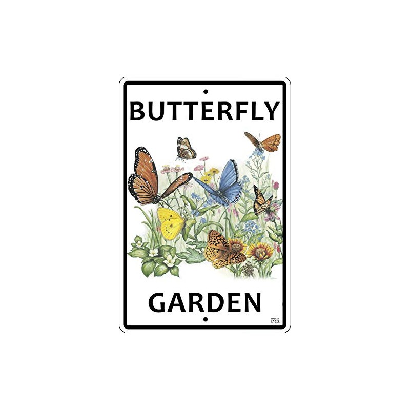 CROSSWALKS Butterfly Garden 10" X 15" Aluminum Sign (WS040)