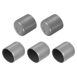 sourcing map 5pcs Rubber End Caps 29mm(1 Inch) ID Vinyl PVC Round Tube Bolt Cap Cover Screw Thread Protectors Light Gray