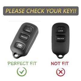Key Fob Cover for Toyota 4Runner 4 Buttons Silicone Key Fob Remote Case Fit for Toyota 4Runner Camry Corolla FJ Cruiser Matrix Sequoia Sienna 2003-2009丨HYQ12BBX HYQ12BAN HYQ1512Y丨 (Black)