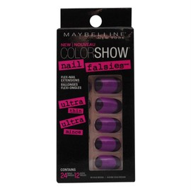 2 PACK- MAYBELLINE COLOR SHOW NAIL FALSIES #40 PLUM SUNSET