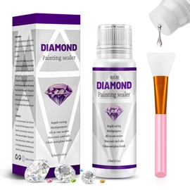 Yunnuo Diamond Painting Sealer 120ML, Diamond Art Glue Sealer with Silicone Brush, 5D Diamond Painting Glue Accessories for Adult, Suitable for Gem Art Painting,Coaster,Puzzles, Diamond Mirror(4OZ)