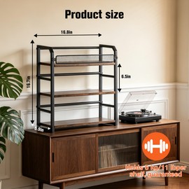 EFYSE 3-Tier CD Rack, Storage and Display Organizer, Compact Space-Saving Holder for Home, Office, or Bedroom, Durable Metal Construction, Holds 114 CDs