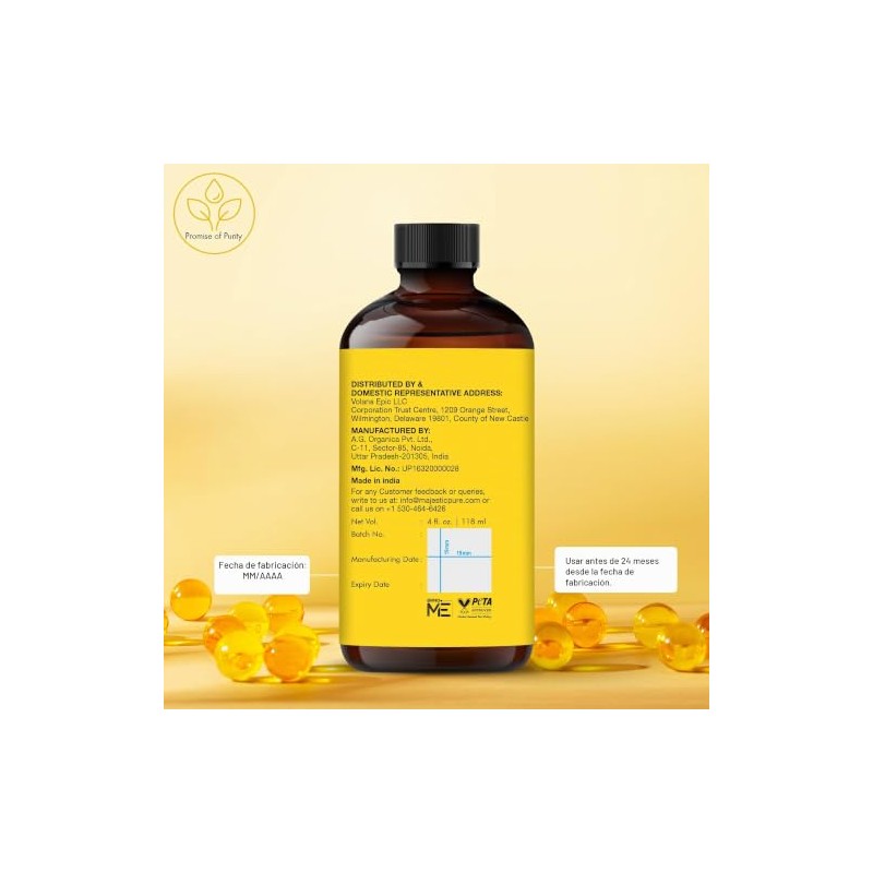 MAJESTIC PURE- Aceite de vitamina E - 100% puro y