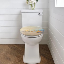 Viewamoon Sea Starfish Bathroom Lid Covers for Home Decoration Lightweight Cute Starfish Elongated Toilet Lid Cover Sea for Protector Cover with Elastic Bottom Comfortable Home Decoration