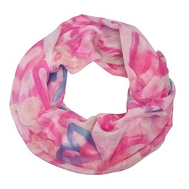 zarolo Women's Loop Scarf, Tube Scarf, Thin Neckerchief, Round Scarf, Cloths Heart Pattern, Soft Viscose, pink, Unit size