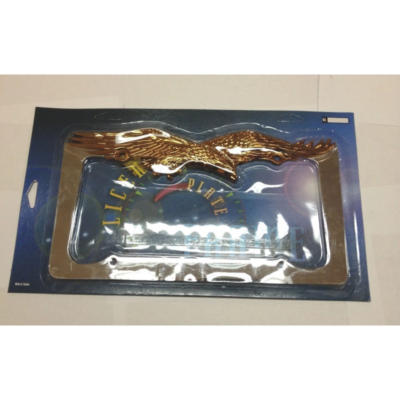 SPL EAGLE CHROME/GOLD METAL LICENSE PLATE FRAME LPF-476C/G