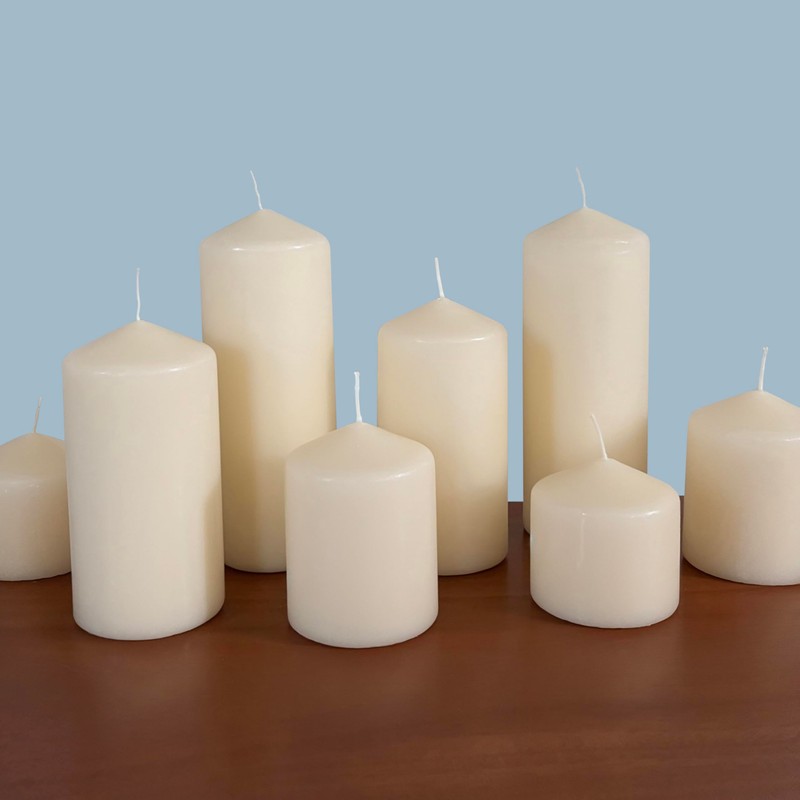 Stonebriar 35 Hour Long Burning Unscented Pillar Candles, 3x4, Ivory