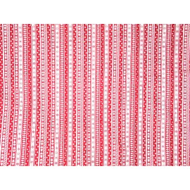 Unbranded Vintage Christmas Cotton fabric white red stripes snowflakes hearts stars trees