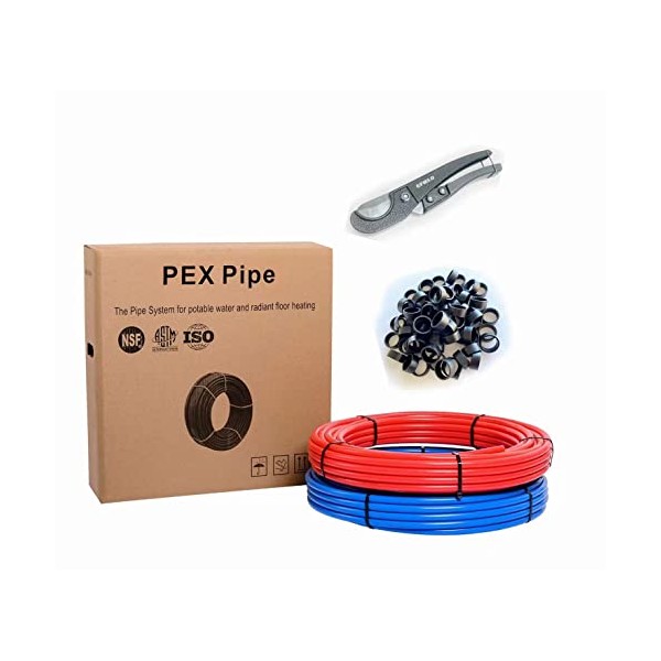 EFIELD Pex-b Pipe/Tubing NSF Certified Blue & Red 1/2 inch