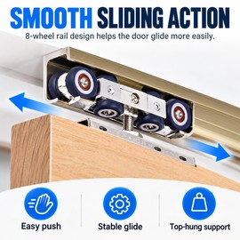 Sliding Door Roller for Wooden Door Track Systems – 4-Wheel Hanging Pulley Hardware for Home Door Repairs
