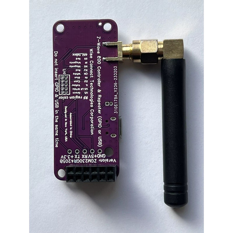 Wise Connect Z-Wave 800 GPIO board and USB interface or