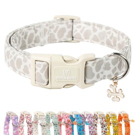 Maca Bates Fall Dog Collar Red Maple Leaf Print Autumn Dogs Collars Durable Comfortable Adjustable Puppy Colar Birthday Gift for Extra Small Medium Large Girl Boy Female Male Pet with White Buckle