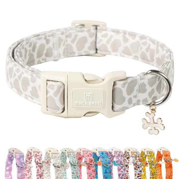 Maca Bates Fall Dog Collar Red Maple Leaf Print Autumn