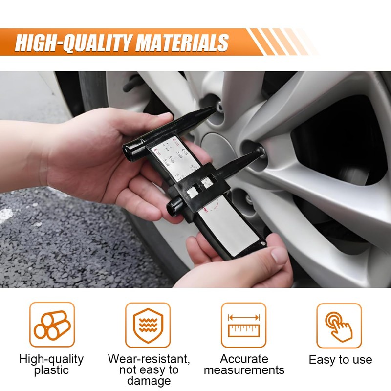 KITUREK PCD Gauge Ruler, Wheel/Rim Bolt Pattern Sliding Measuring Tool,