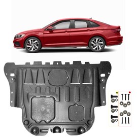 Front Engine Splash Shield Fit for VW Jetta 2019 2020 2021 2022 2023 2024 Engine Case Guards Suitable for VW Jetta GLI 2019-2023 Under Engine Cover Mud Flaps Directly Replace Original One Black