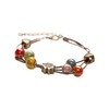 iSmile (SunTree) Ceramic Bracelet with Drawstring, Glass Stone Leather Silver