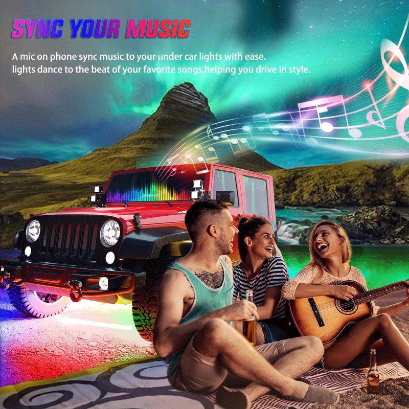 Nilight 6Pcs Car Underglow Neon Accent Strip Lights 300 LEDs