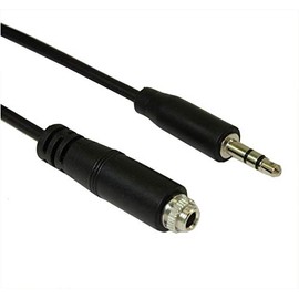 MyCableMart 10inch 3.5mm Stereo TRS Male to Female Panel-Mount Extension Cable