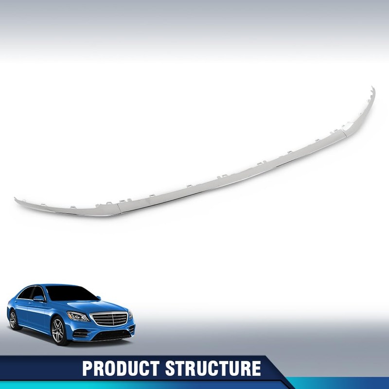 PIT66 Front Bumper Center Left & Right Molding Trims Compatible