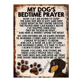 Shawprint MY DOG'S BEDTIME PRAYER RETRO STYLE METAL TIN SIGN/PLAQUE DOG BREEDS (DACHSHUND CUTE DOG)