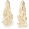 Felendy Ponytail Extension Claw 18" Light Blonde Curly Wavy Clip