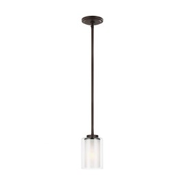 Generation Lighting 6137301EN3-710 Elmwood Park One - Light Mini-Pendant Hanging Modern Fixture, Bronze