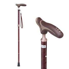 愛杖 抗菌シリーズ レッド ケイ・ホスピアFK-21 折りたたみ【適用身長：約142cm～162cm】