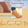 Erimberate Bohemian Layered Coin Dangle Ankle Bracelet Gold Disc Ankle