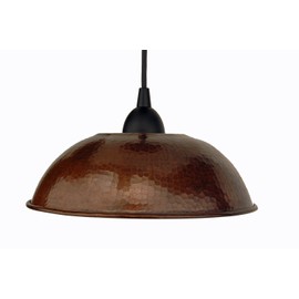 Premier Copper Products L100DB 10-1/2-Inch Hand Hammered Copper Dome Pendant Light, Oil Rubbed Bronze