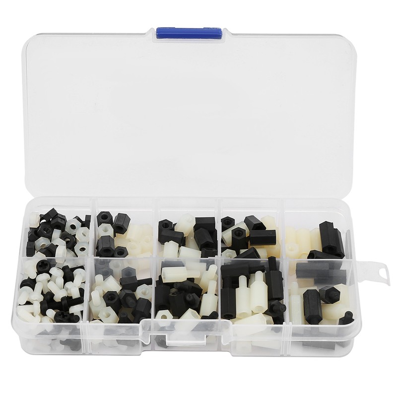 300pcs White and Black Nylon M3 Hex Standoff with M3