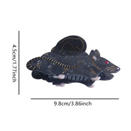 Novelty Winged Mouse Hair Clip,Cute Acetate Claw Clips,Big Hair Clips for Women,Black