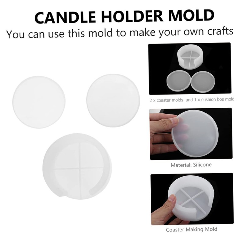 jojofuny 1 Set Coaster Molds for DIY Epoxy Resin Easy