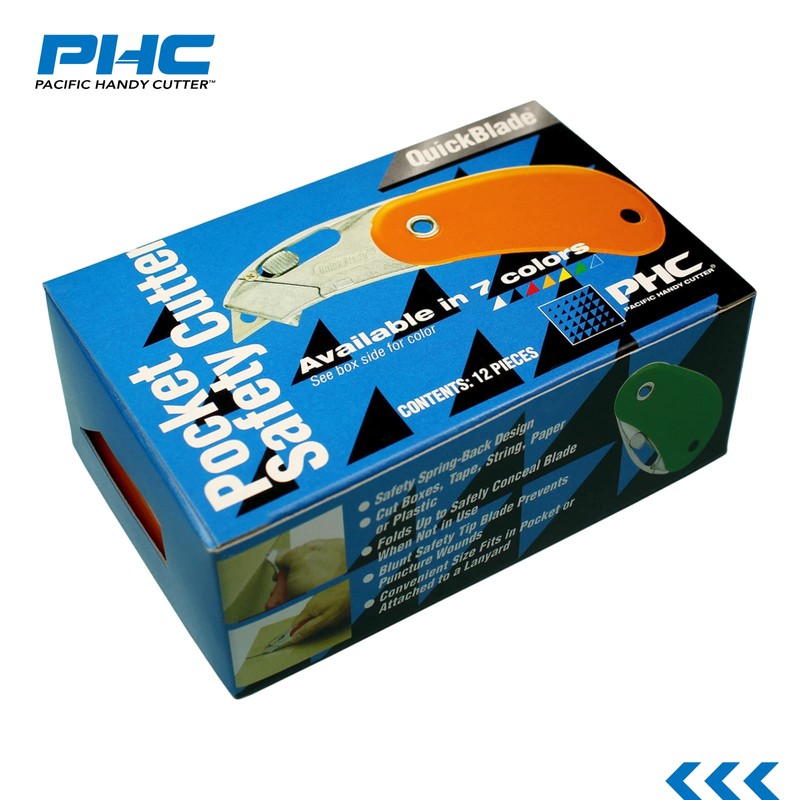 Pacific Handy Cutter PSC2 Pocket Safety Cutter, Box of 12,