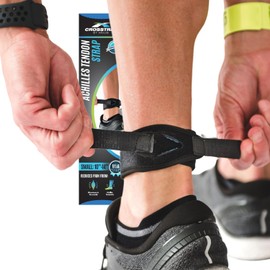 (1 Pack Small, Black) - CROSSTRAP Achilles Strap for Tendonitis Prevention in Running, Cycling, Hiking and Outdoor Fitness by MDUB Athletics