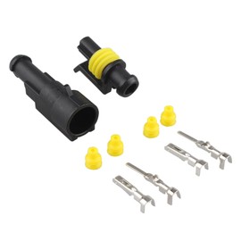 Futheda 10pcs 1 Pin Way Waterproof Connector IP67 Supersealed PA66 Nylon Housing Series Terminal Sockets AC/DC Plug for Motorcycle Scooter Car Truck Quad Bike Caravan Marine Jet Ski Boats